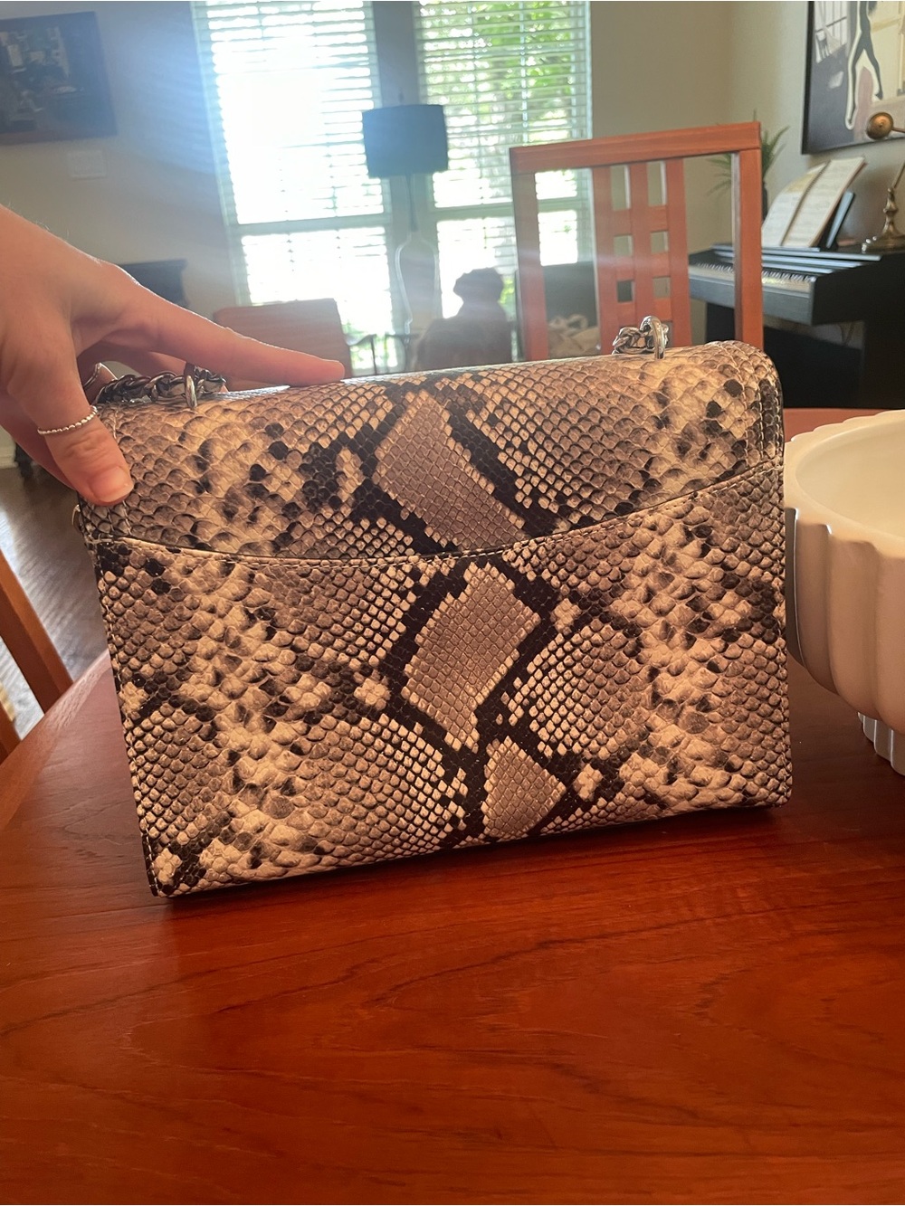 Tory Burch Python-Print Shoulder Bag - Picture 3 of 10